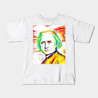 Franz Liszt Colourful Portrait | Franz Liszt Artwork 11 Kids T-Shirt